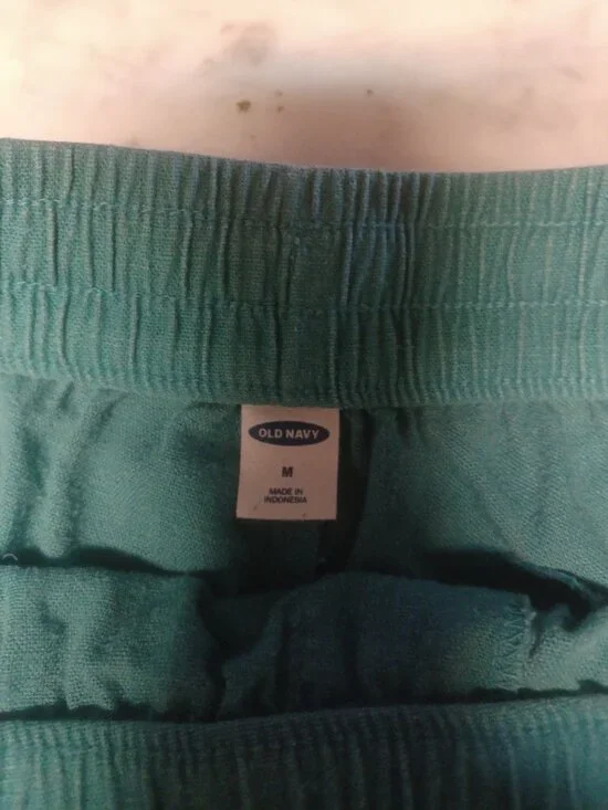 Old Navy Women's Pull-Over Linen Blend Shorts M Teal - Picture 3 of 7